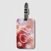 Étiquette À Bagage Nom rose Girly de monogramme de parties (Devant Vertical)