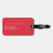 Étiquette À Bagage Nom rouge arc rose (Dos horizontal)