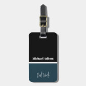 Étiquette À Bagage Nom script personnalisé spécial élégant meilleur o (Devant Vertical)