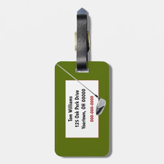 Étiquette À Bagage Nom Sur Golf Ball (Dos Vertical)