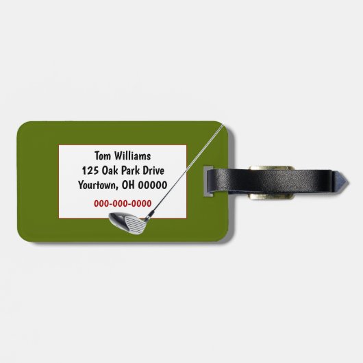 Étiquette À Bagage Nom Sur Golf Ball (Dos horizontal)