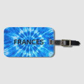 Étiquette À Bagage Nom Tie Dye Bleu (Devant Horizontal)