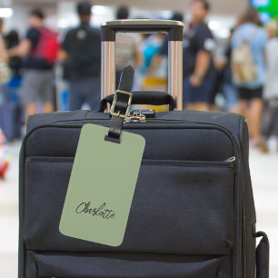 Étiquette À Bagage Nom vert Sage