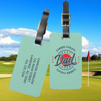 Étiquette À Bagage Nom vintage du meilleur père