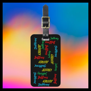 Étiquette À Bagage Noms répétés Sac Arrière - plan noir