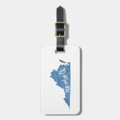 Étiquette À Bagage Norfolk Virginia Wood Grain (Devant Vertical)