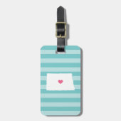 Étiquette À Bagage North Dakota Heart | État d'origine (Devant Vertical)