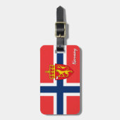Étiquette À Bagage Norvège Balises de bagage, drapeau patriotique nor (Devant Vertical)