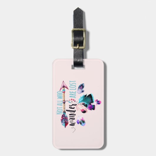 Étiquette À Bagage Not All Who Wander Are Lost Bohemian (Devant Vertical)