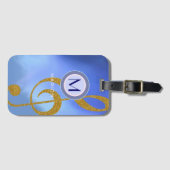 Étiquette À Bagage note de la clef dorée (Devant Horizontal)