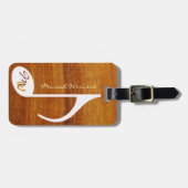 Étiquette À Bagage note de musique personnalisée sur bois (Devant horizontal)