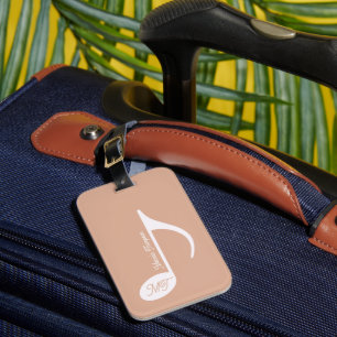 Étiquette À Bagage Note musicale Monogramme Dusty Rose