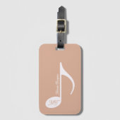 Étiquette À Bagage Note musicale Monogramme Dusty Rose (Devant Vertical)