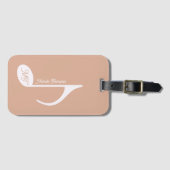 Étiquette À Bagage Note musicale Monogramme Dusty Rose (Devant Horizontal)
