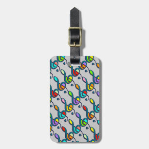 Étiquette À Bagage notes de musique clave de couleur motif