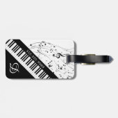 Étiquette À Bagage Notes de musique Piano personnalisées Nom du scrip (Dos horizontal)