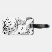 Étiquette À Bagage Notes de musique sur fond blanc (Dos horizontal)