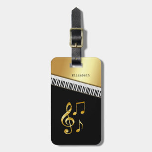 Étiquette À Bagage Notes de Musique, Touches de Piano Élégantes Moder