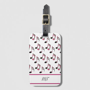 Étiquette À Bagage Notes de musique vintage Rose Roses