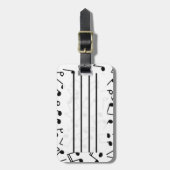 Étiquette À Bagage Notes musicales (Devant Vertical)