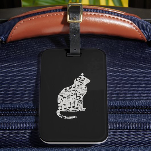 Étiquette À Bagage Notes musicales Amoureux des chats - Musicien mini (Insitu Rectoal 2)