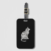 Étiquette À Bagage Notes musicales Amoureux des chats - Musicien mini (Devant Vertical)