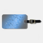 Étiquette À Bagage Notes musicales Balise Lune bleue (Devant horizontal)