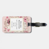 Étiquette À Bagage Notes musicales et fleurs Style rétro Monogramme (Dos horizontal)