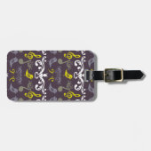 Étiquette À Bagage Notes musicales et oiseaux (Devant horizontal)