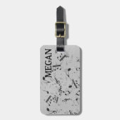 Étiquette À Bagage Notes musicales personnalisées blanches mélangées  (Devant Vertical)