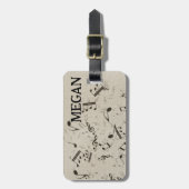 Étiquette À Bagage Notes musicales personnalisées blanches mélangées  (Devant Vertical)