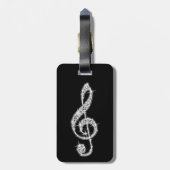 Étiquette À Bagage Notes scintillantes étincelantes argentées de (Dos Vertical)