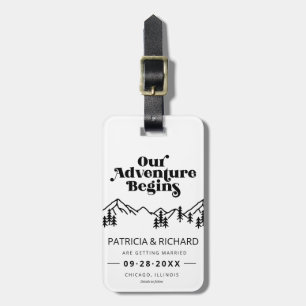 Étiquette À Bagage Notre Aventure Commence Un Mariage Extérieur Écono