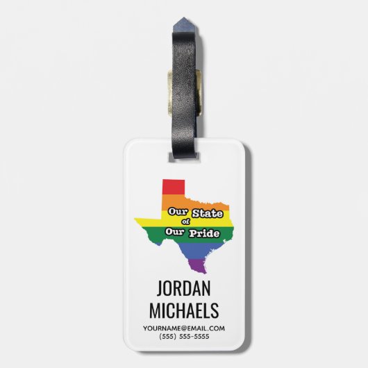 Étiquette À Bagage Notre État de notre fierté| Texas (Dos Vertical)