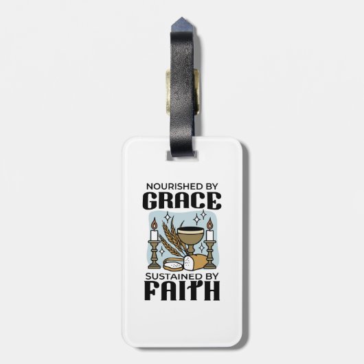 Étiquette À Bagage Nourished by Grace, Sustained by Faith Design (Dos Vertical)