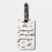 Étiquette À Bagage Nourriture japonaise : Motif de sushi (Dos Vertical)