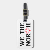 Étiquette À Bagage Nous, le Nord. fierté canadienne avec une feuille  (Devant Vertical)