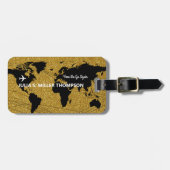 Étiquette À Bagage Nous y retournons... voyage en or (Devant horizontal)