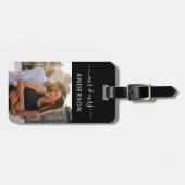 Étiquette À Bagage Nouveau marié M. et Mme Script et photo pour lune (Devant horizontal)