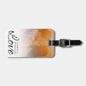 Étiquette À Bagage Nouveaux mariés modernes Simple Photo & Love Scrip (Devant horizontal)