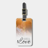 Étiquette À Bagage Nouveaux mariés modernes Simple Photo & Love Scrip (Devant Vertical)