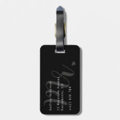 Étiquette À Bagage Nouvel homme noir et blanc (Dos Vertical)