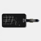 Étiquette À Bagage Nouvel homme noir et blanc (Dos horizontal)