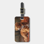 Étiquette À Bagage Nouvelle-Écosse Canard Terrier À L'Automne Feuille (Devant Vertical)