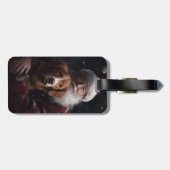 Étiquette À Bagage Nouvelle-Écosse Duck Toller Avec Le Festif Du Père (Dos horizontal)