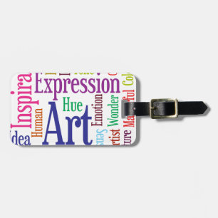 Étiquette À Bagage Nuage de mot de l'art et de l'inspiration de