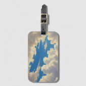 Étiquette À Bagage Nuages blancs et ciel bleu clair (Devant Vertical)