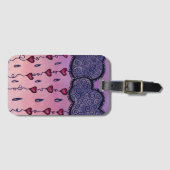 Étiquette À Bagage Nuages mignons, coeurs et gouttes de pluie (Devant Horizontal)