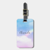 Étiquette À Bagage Nuages pastel magiques et arc-en-ciel (Devant Vertical)