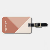 Étiquette À Bagage nuances géométriques Abstraites en terre cuite nom (Devant horizontal)
